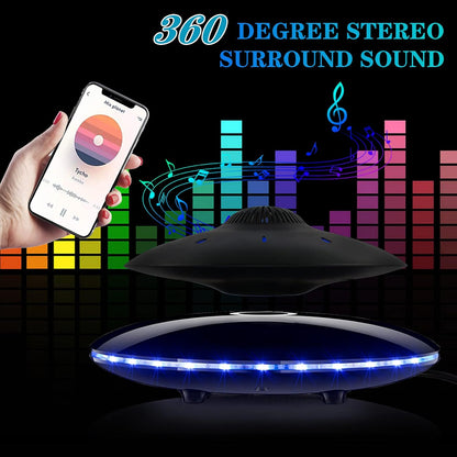 RUIXINDA Magnetic Levitating Bluetooth Speaker, Levitating UFO Speakers with LED Lights, 360 Degree Rotation,Wireless Floating Speakers for Home Office Decor Cool Tech Gadgets,Creative Gifts
